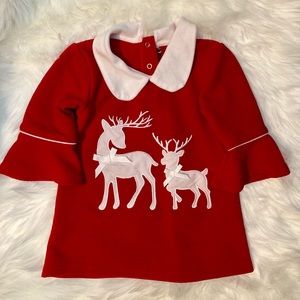 Red Christmas Reindeer top Size 3T
